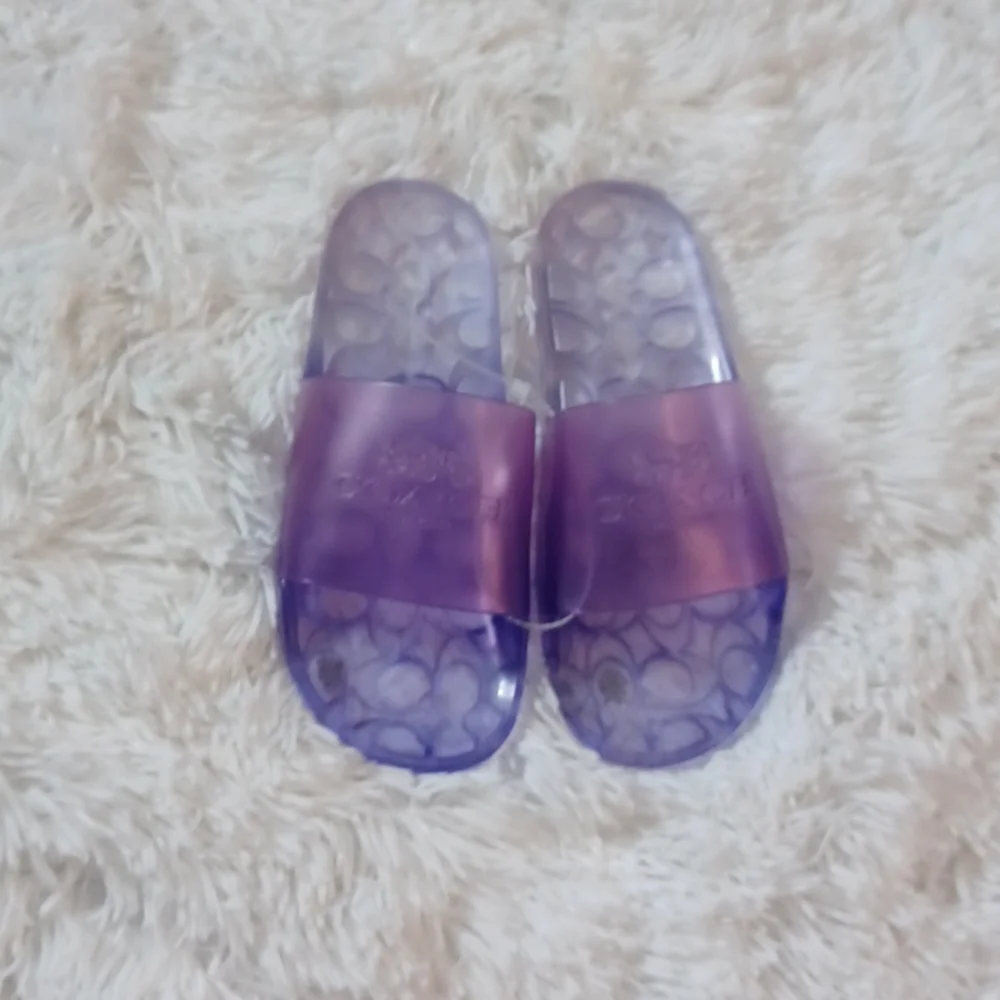 Coach Ulyssa Rubber Water Resistant Jelly Slide Sandals Purple Size 8 - Picture 7 of 9